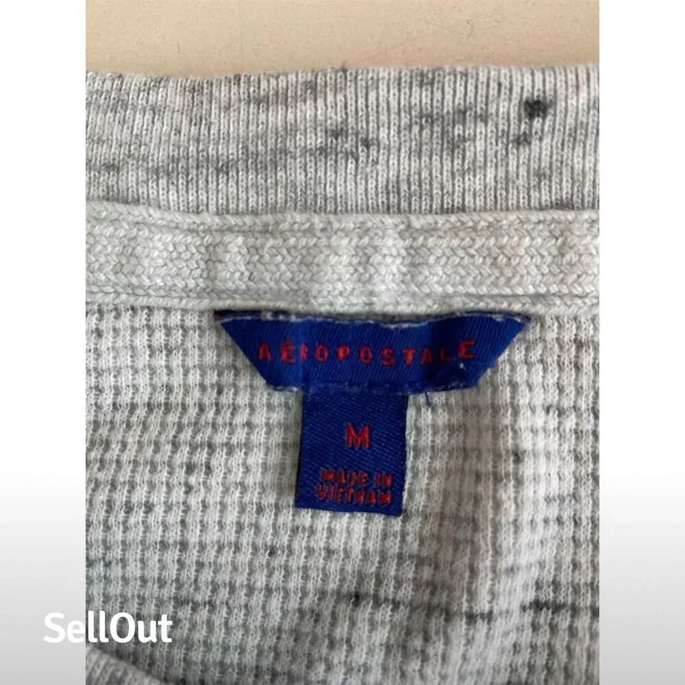 Aeropostale Men's Gray Long Sleeve Pullover Sweater Standard Size M Casual